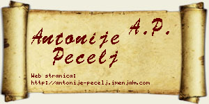 Antonije Pecelj vizit kartica